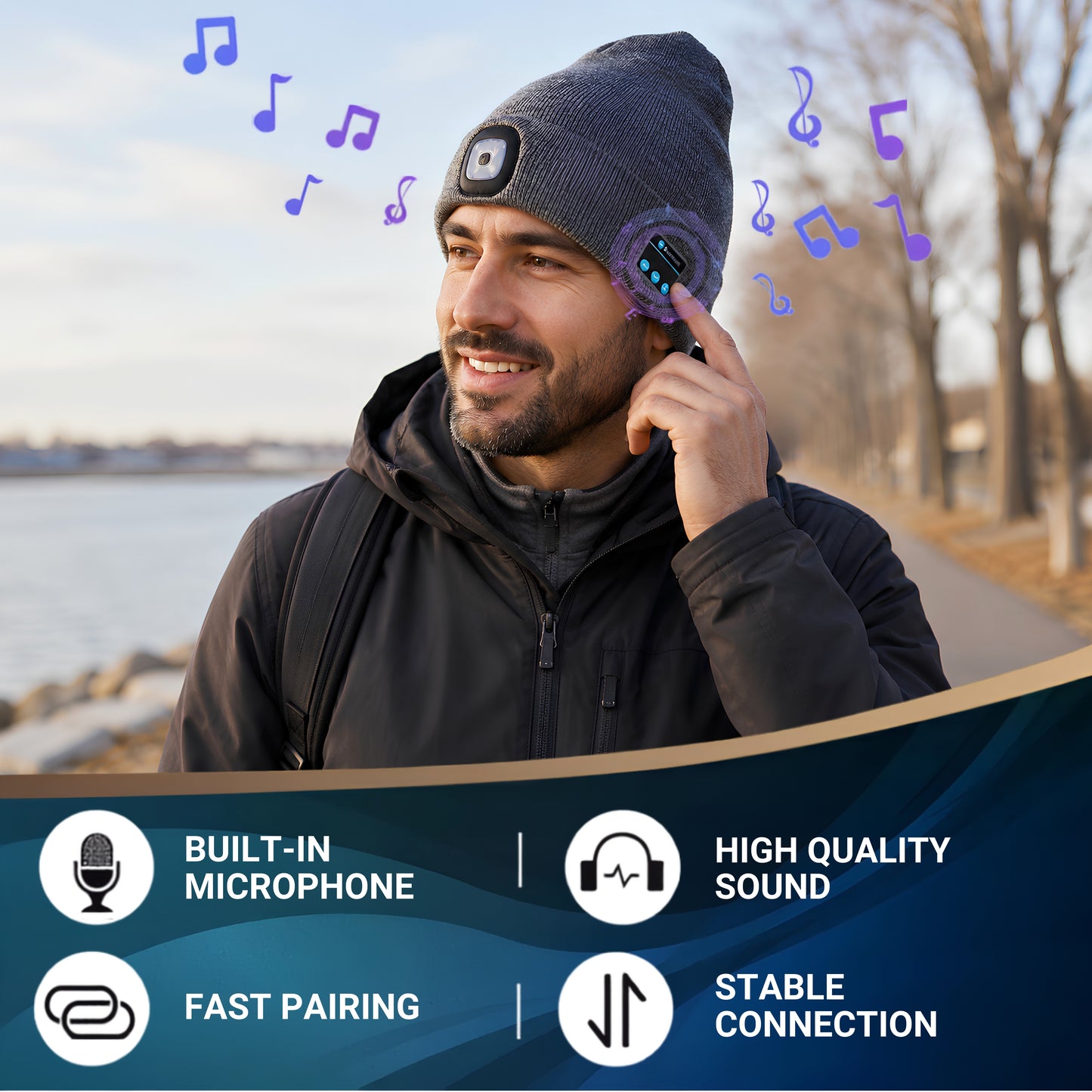 PureRelatable™ LumiWarm LED Bluetooth Beanie